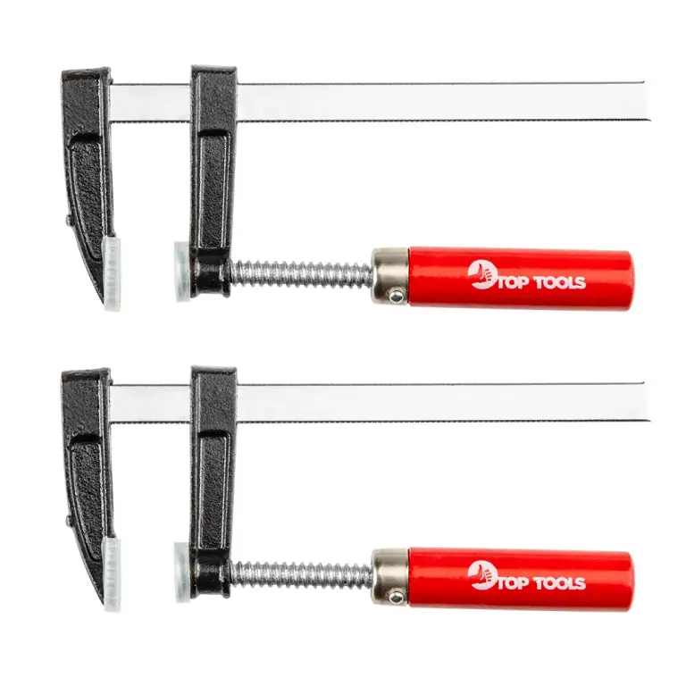 2er Set Schnellspannzwingen 50×150 mm – Schraubzwingen mit Holzgriff