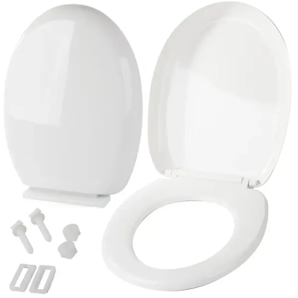 Universal WC-Sitz mit Absenkautomatik – Toilettensitz Oval Weiß mit Soft-Close-Funktion
