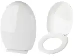 Universal WC-Sitz mit Absenkautomatik – Toilettensitz Oval Weiß mit Soft-Close-Funktion
