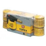 Gasbrenner Set mit Lötlampe und 4 × 190 g Kartuschen – 1350 °C, mit Flammenregulierung