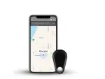 Bluetooth Schlüsselfinder Schwarz – Smart Tracker mit Kamera-Fernauslöser für Android & iOS