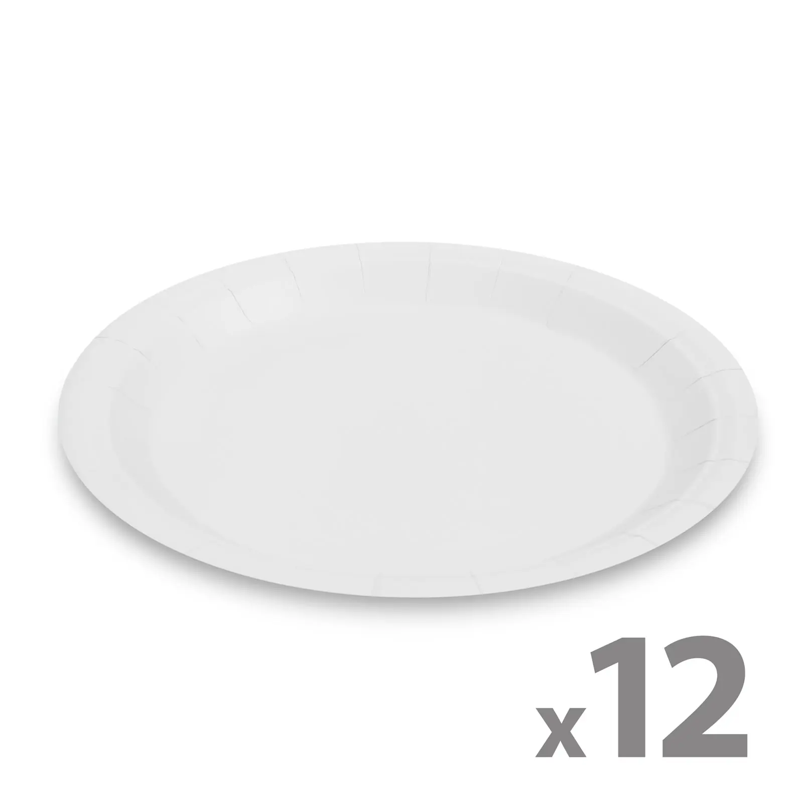 Pappteller-Set – Weiß – 23 cm – 12 Stück